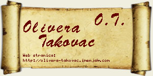 Olivera Takovac vizit kartica